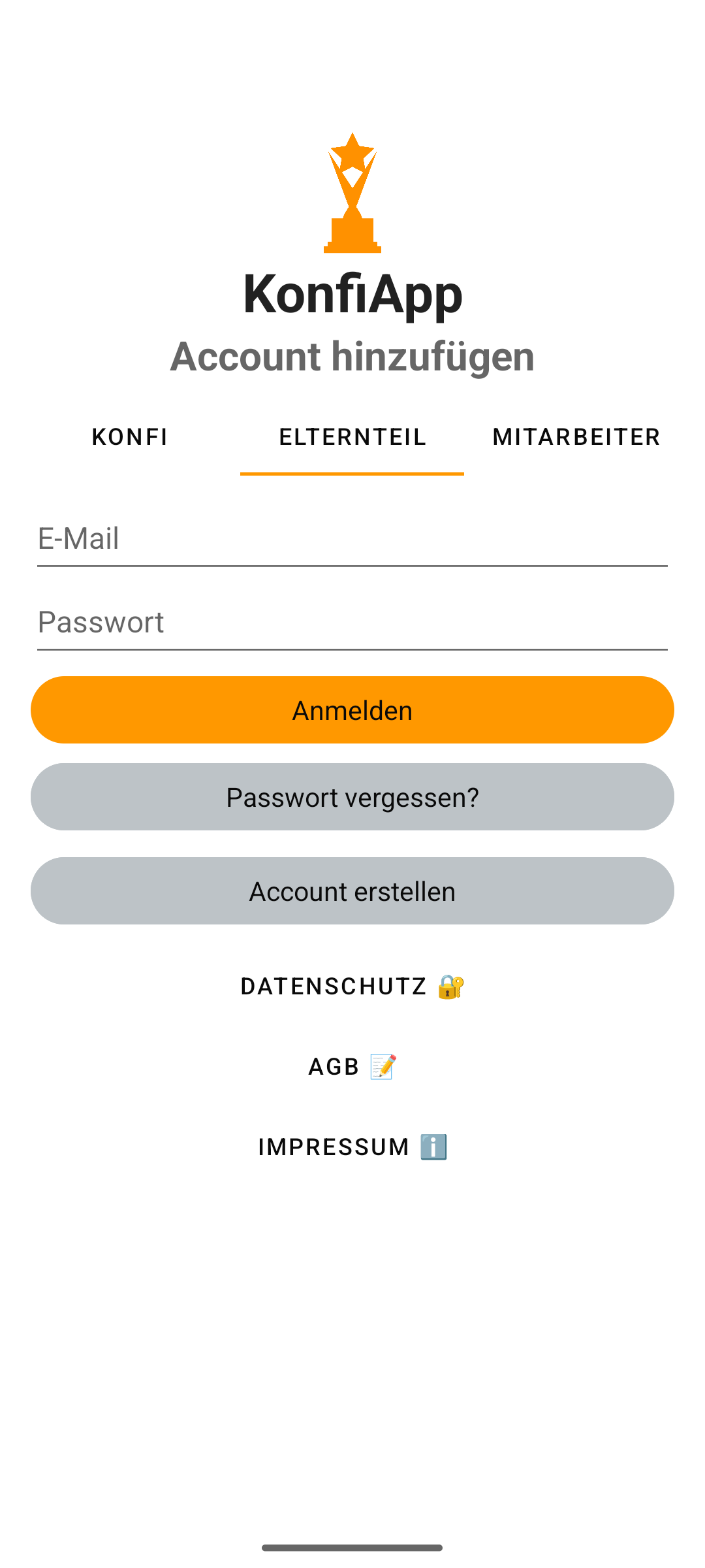 Startseite App - jetzt registrieren