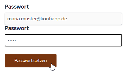 E-Mail Eltern Registrierung - Passwort setzen
