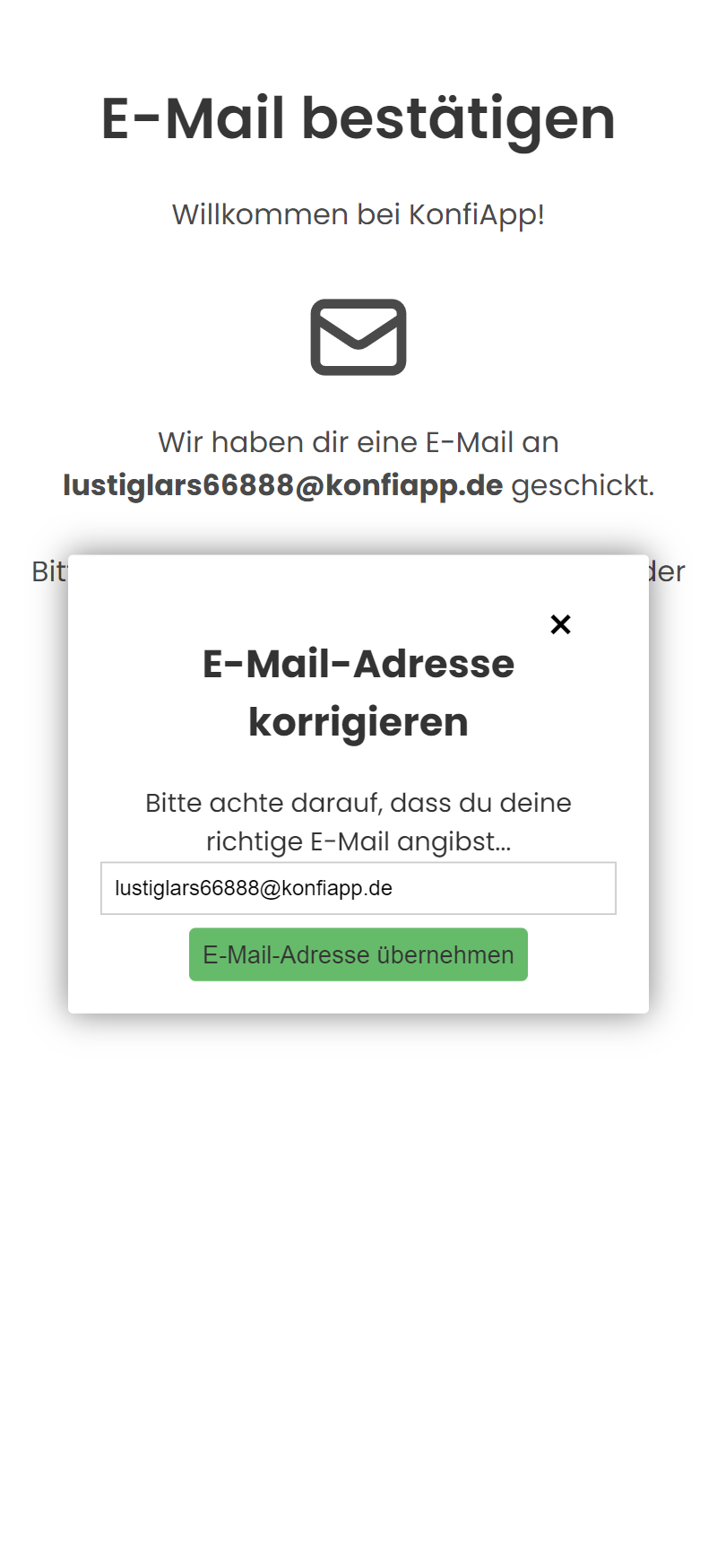 E-Mail korrigieren