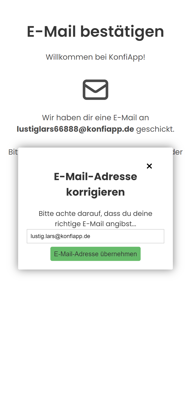 E-Mail korrigieren