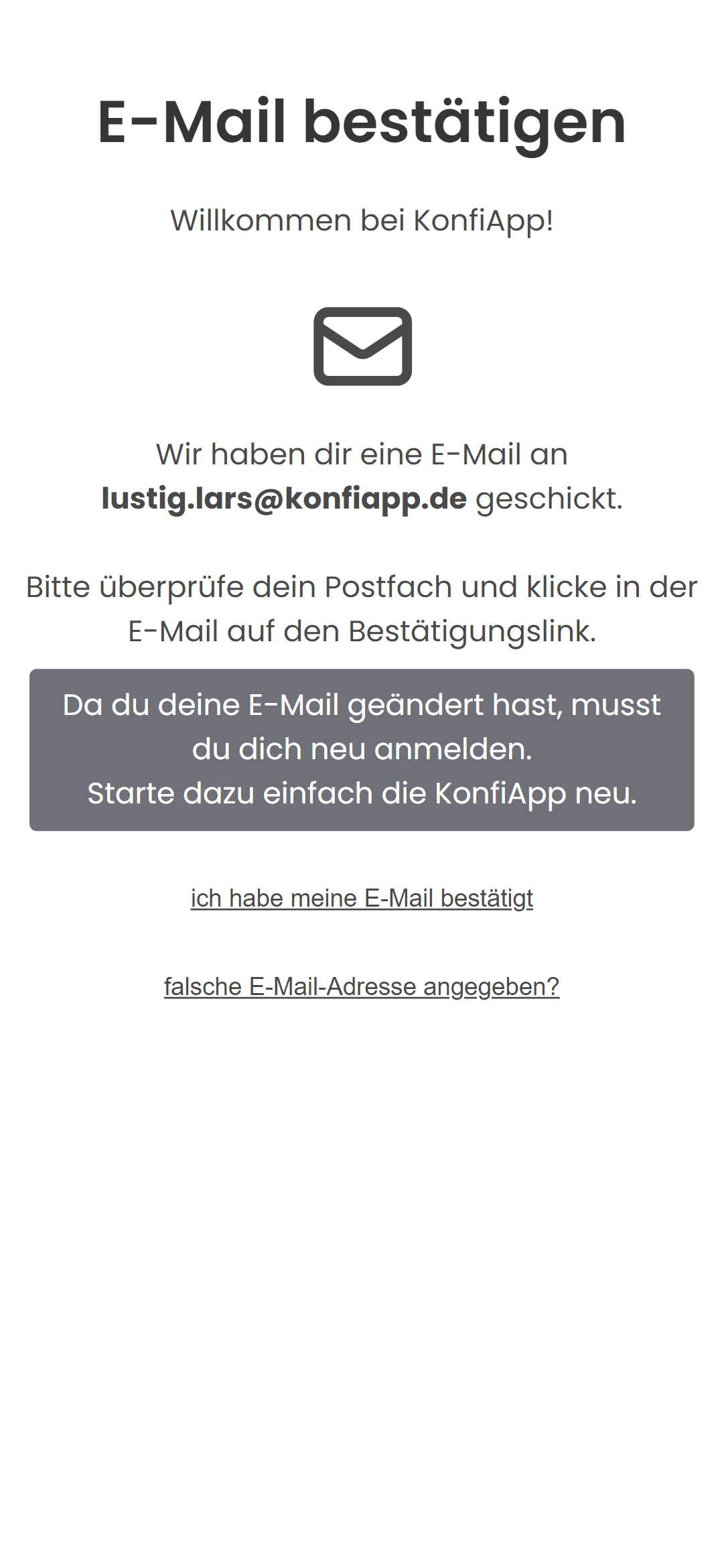 E-Mail korrigieren