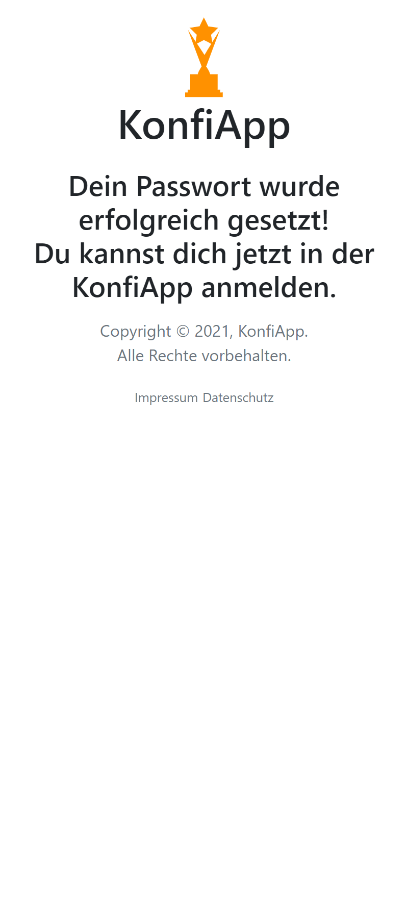 Registrierung E-Mail fertig
