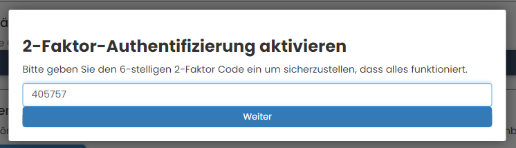 Übersicht 2FA