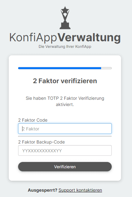 Übersicht 2FA
