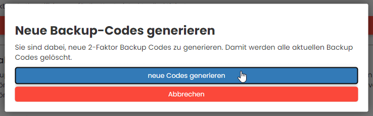 Übersicht 2FA