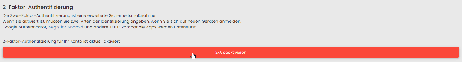 Verwaltung Ihr Profil
