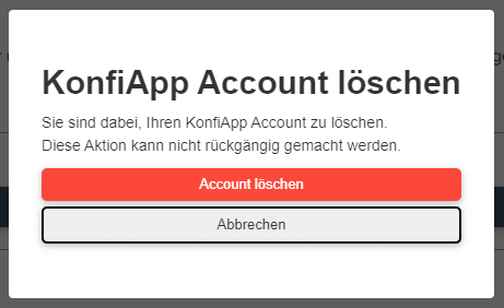 Dialog Account löschen