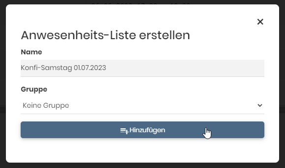 Anwesenheitsliste erstellen