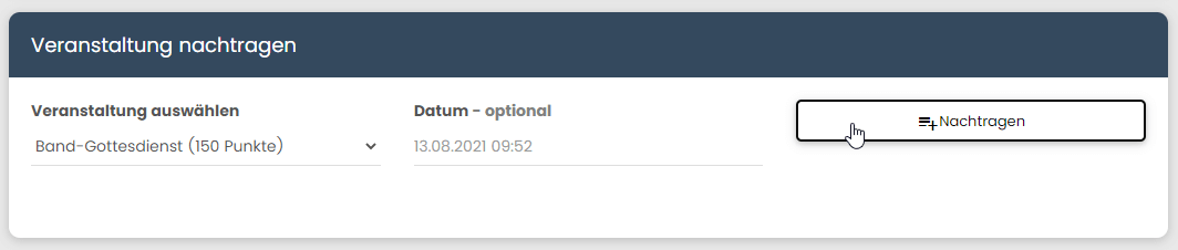 Nachtragen Button
