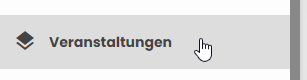 Verwaltung Seitenleiste - Menupunkt Veranstaltungen