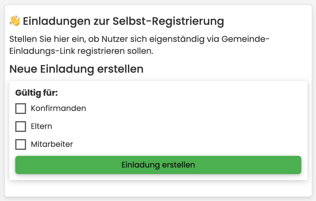 Selbstregistrierungs-Modul