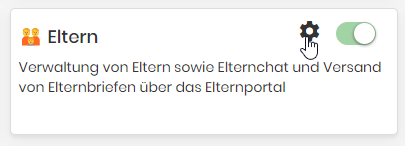 Administration: Modul Eltern Einstellungen Button