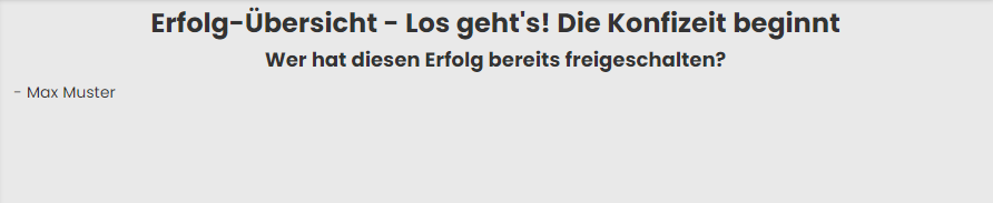 Erfolg Übersicht