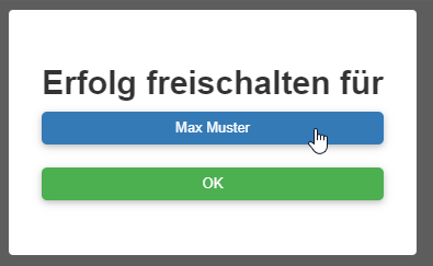 Erfolg Freischalten Popup