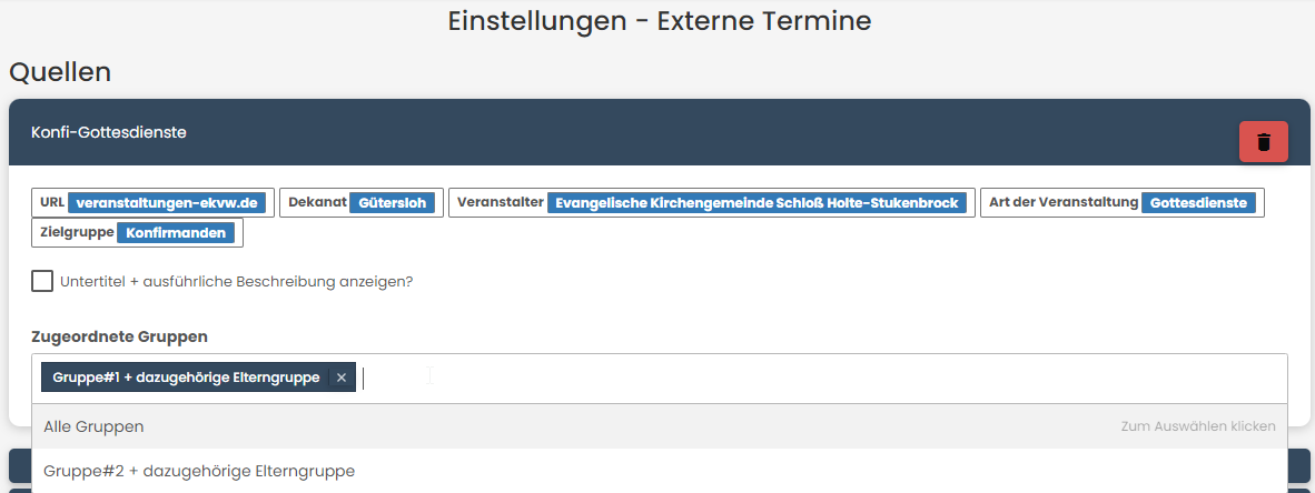 Zielgruppen + weitere Konfiguration