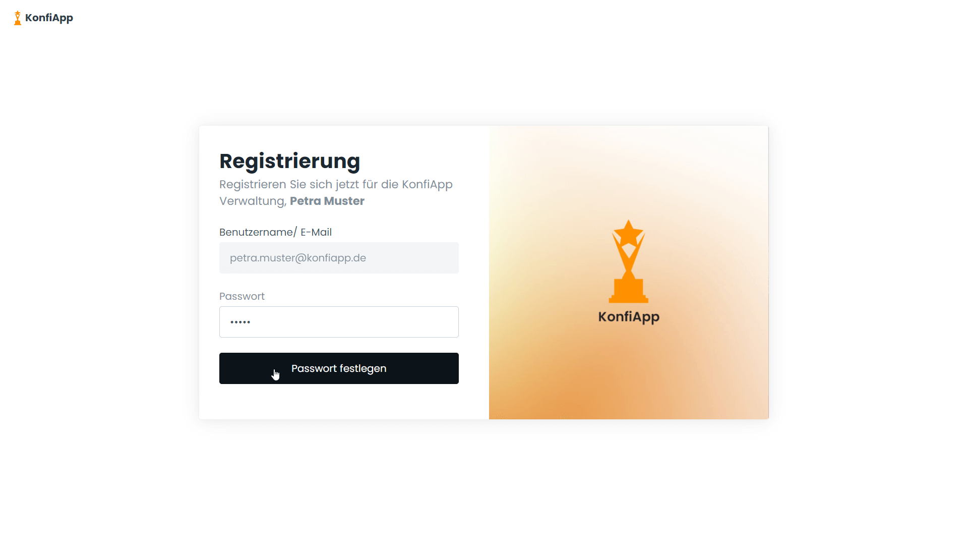 Registrierungs-Seite Schritt 2
