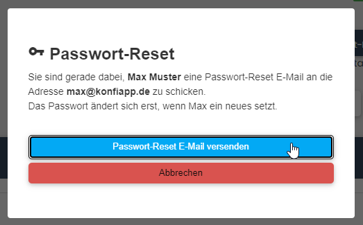Passwort-Reset bestÃ¤tigen