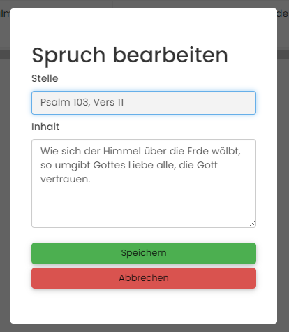 Konfispruch bearbeiten
