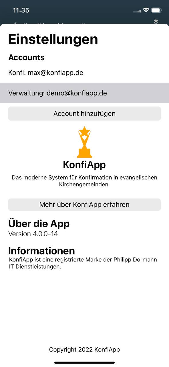 Zu Account wechseln