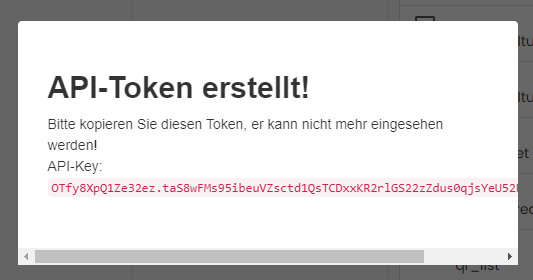 Token wurde erstellt