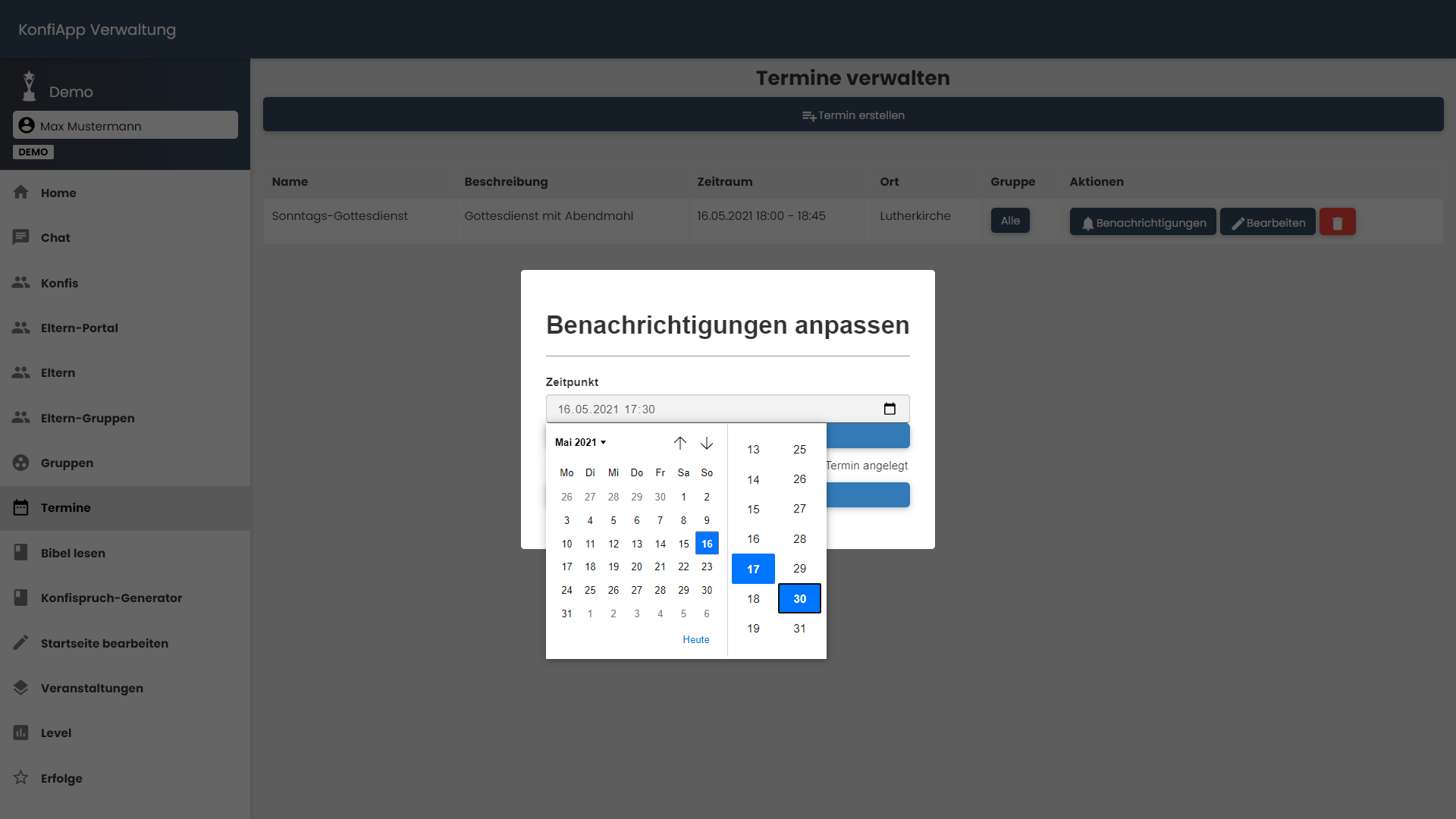 Zeitpunkt wählen