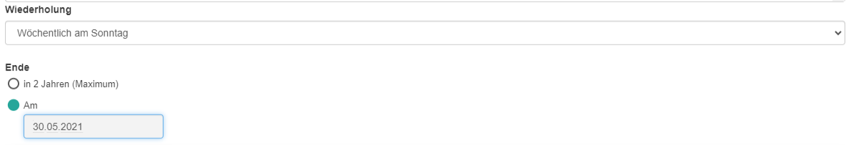 Wiederkehrender Termin Wiederholung