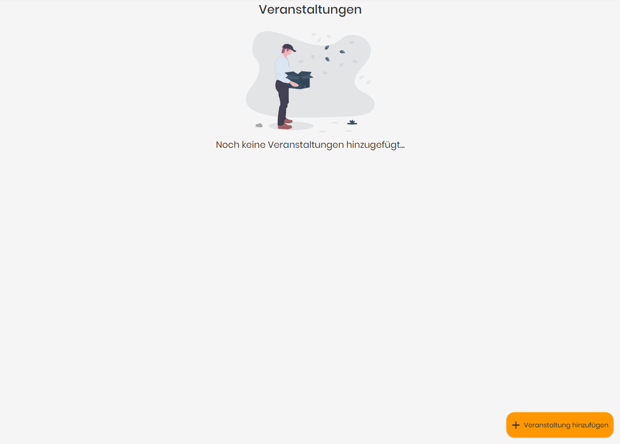 Veranstaltungen Übersicht leer