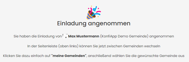Einladung akzeptieren
