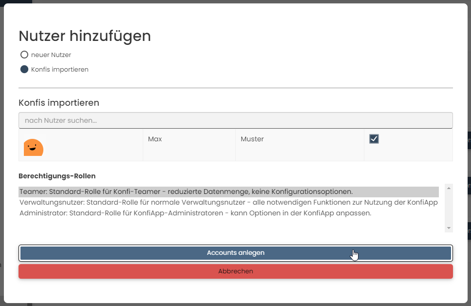 Nutzer einladen - Schritt 2