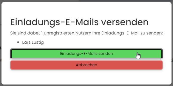 Nutzer einladen - Schritt 2