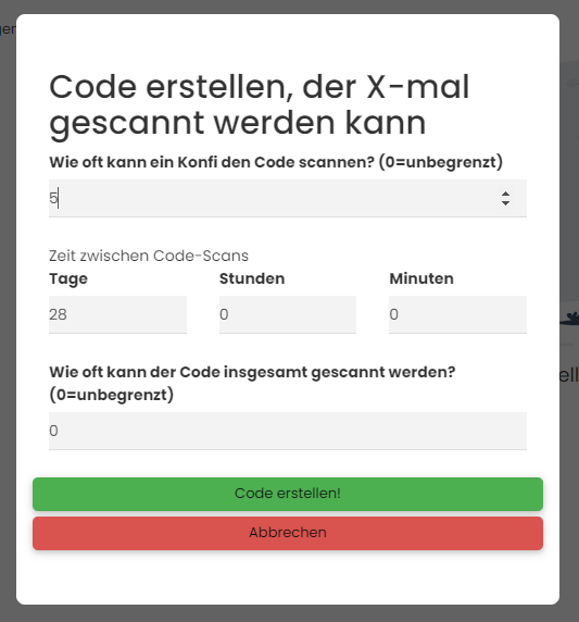 Zeitraum Popup